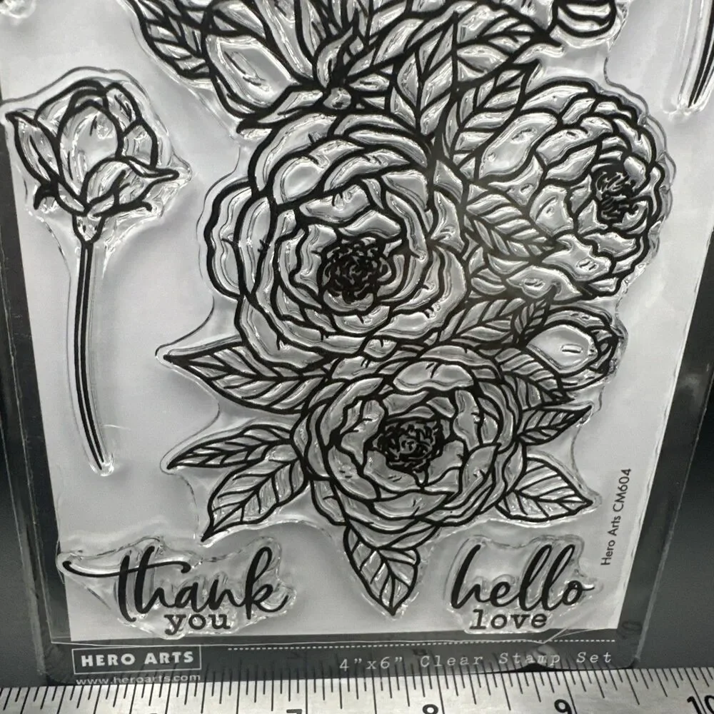 Hero Arts PolyClear Valentines Day Stamps Peonies Bunch Peony Floral flowers